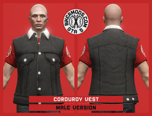 Corduroy Vest (Male) Black Style