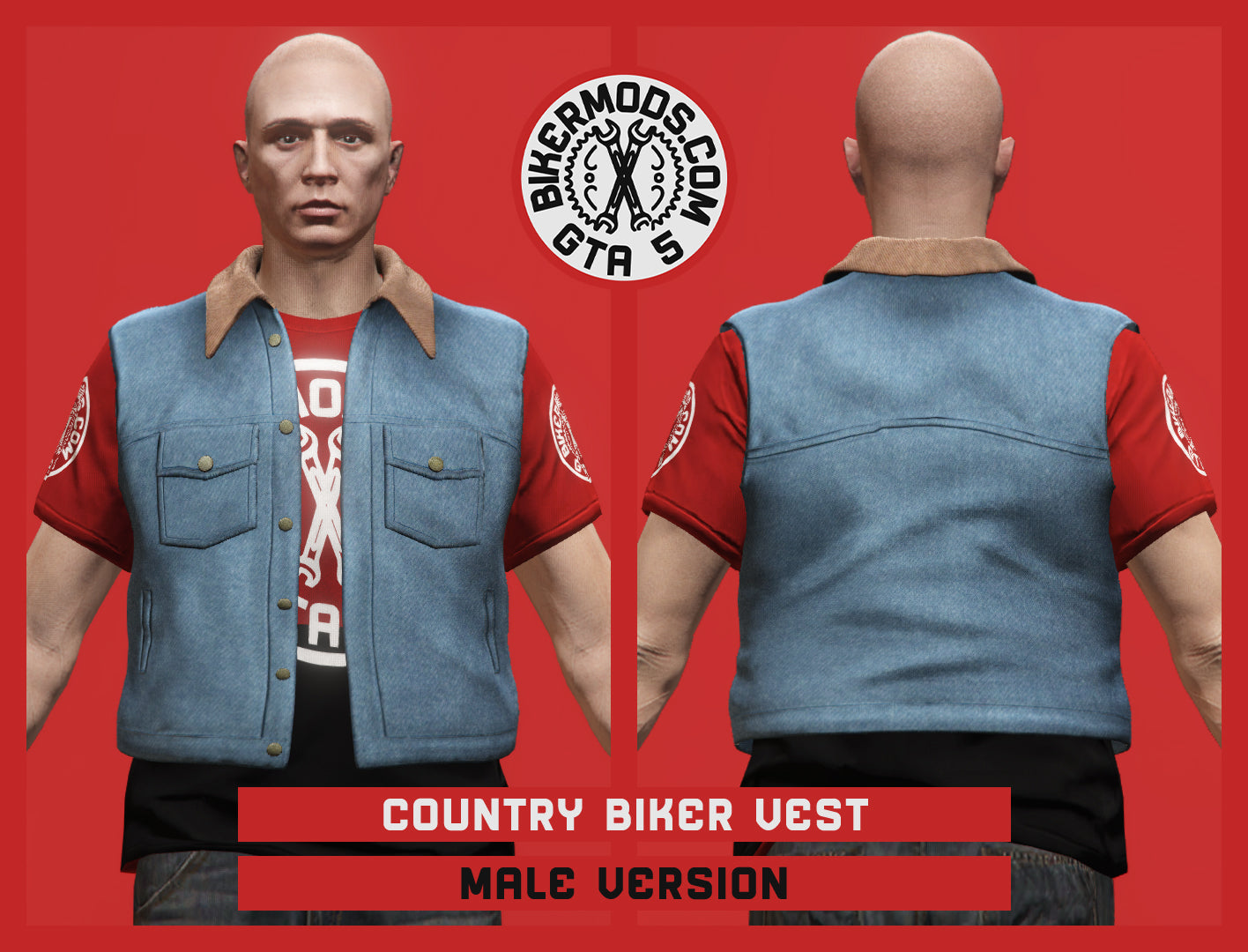 Country Biker Vest (Male) Shorty Style