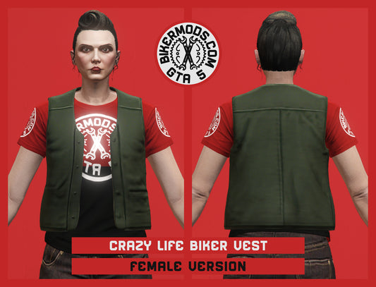 Crazy Life Green Biker Vest (Female)