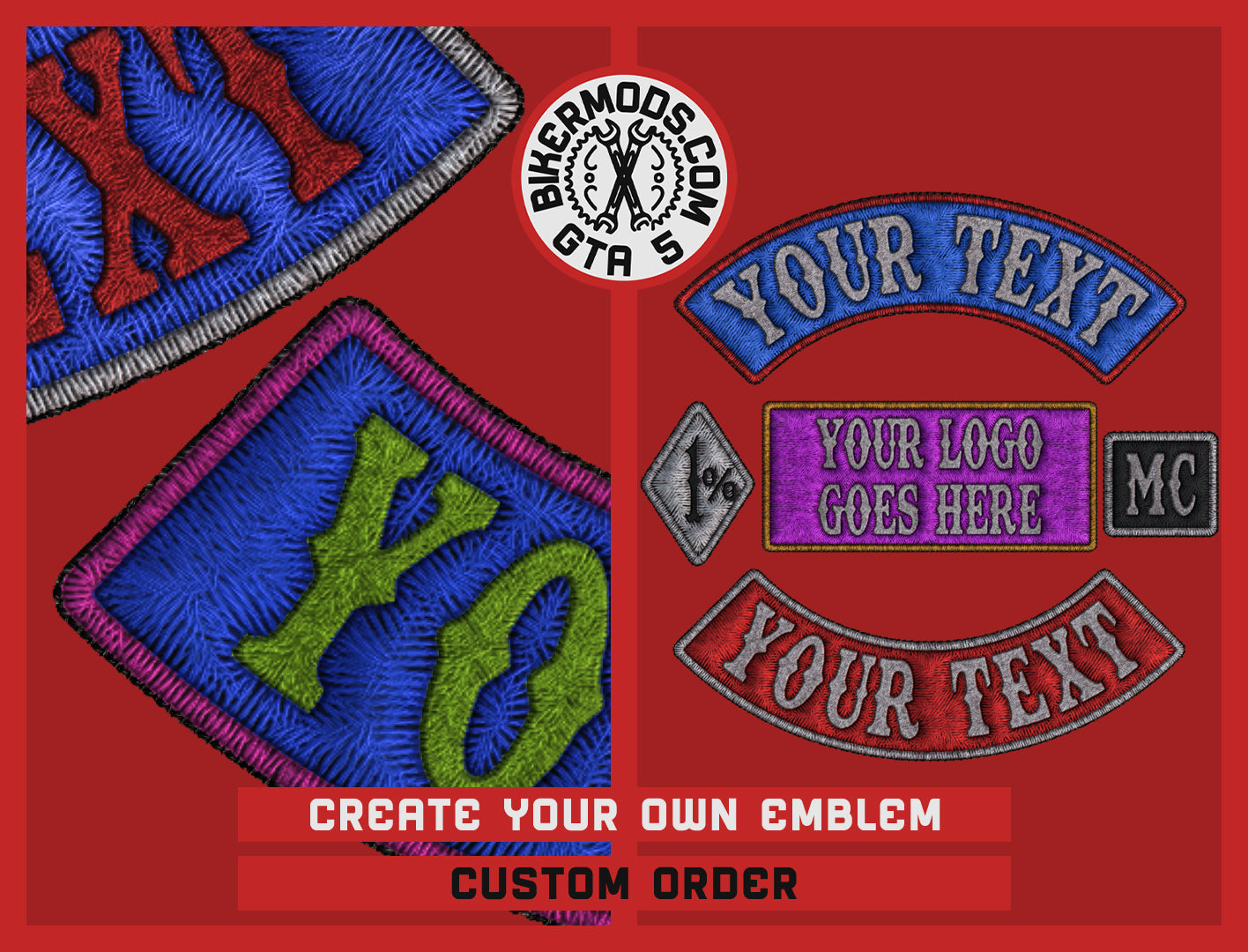 Create Your Own Emblems / Patches (Your Text / Your Colors)