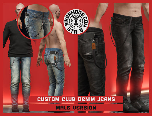 Custom Club Denim Jeans (Black and Blue Denim Included)