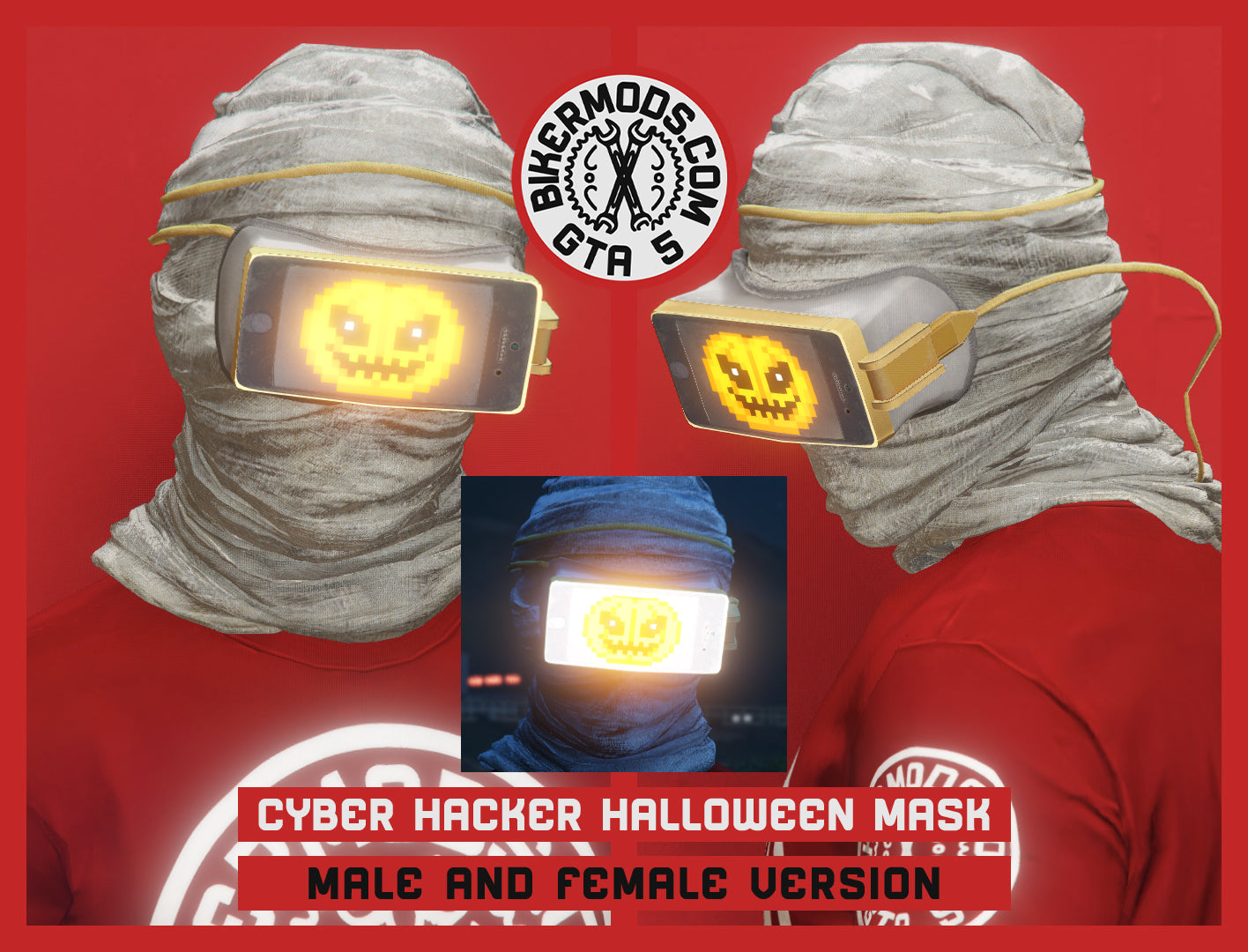 Cyber Hacker Halloween Mask (Pumpkin Pixel)