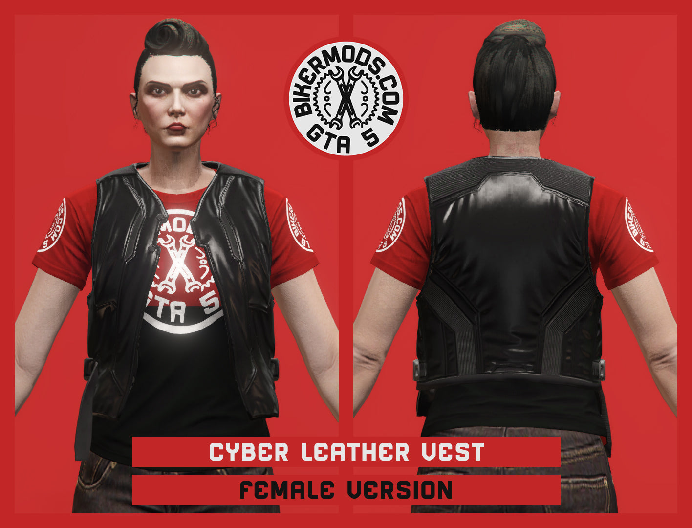 Cyber Leather Vest (Female) Shorty Style