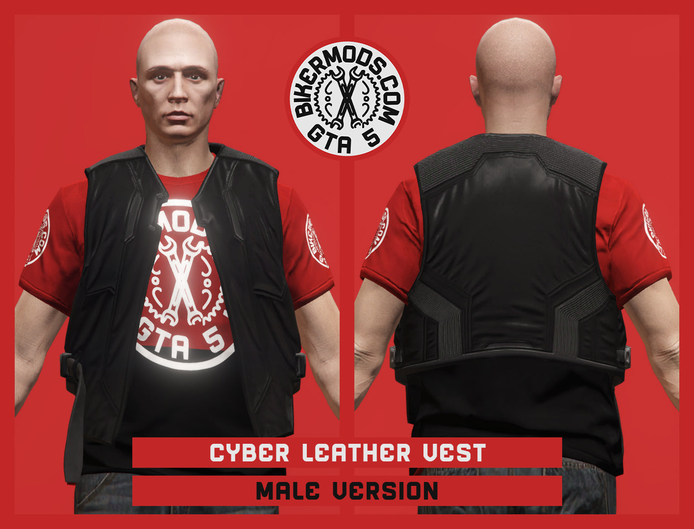 Cyber Leather Vest (Male) Shorty Style