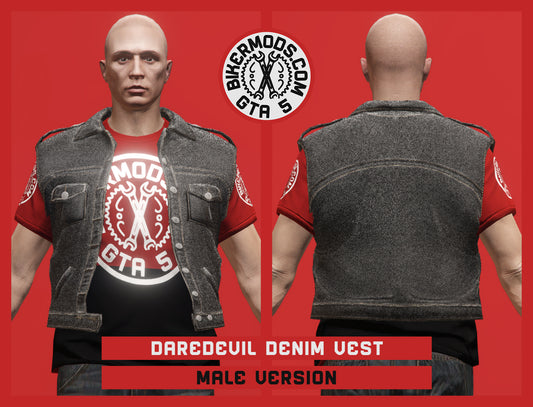 Daredevil Black Denim Vest (Male) Shorty Style