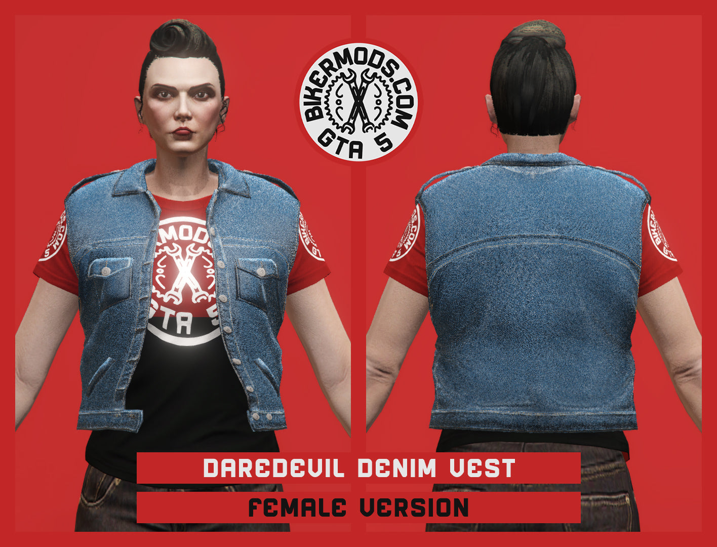 Daredevil Blue Denim Vest (Female) Shorty Style