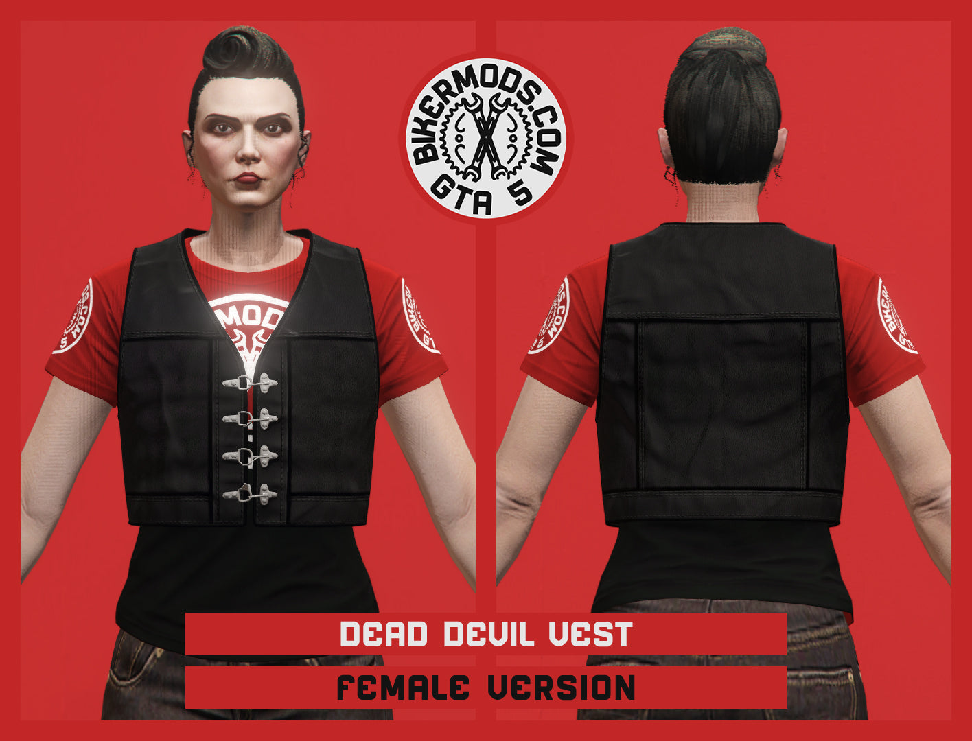 Dead Devil Vest (Female) Black Trim