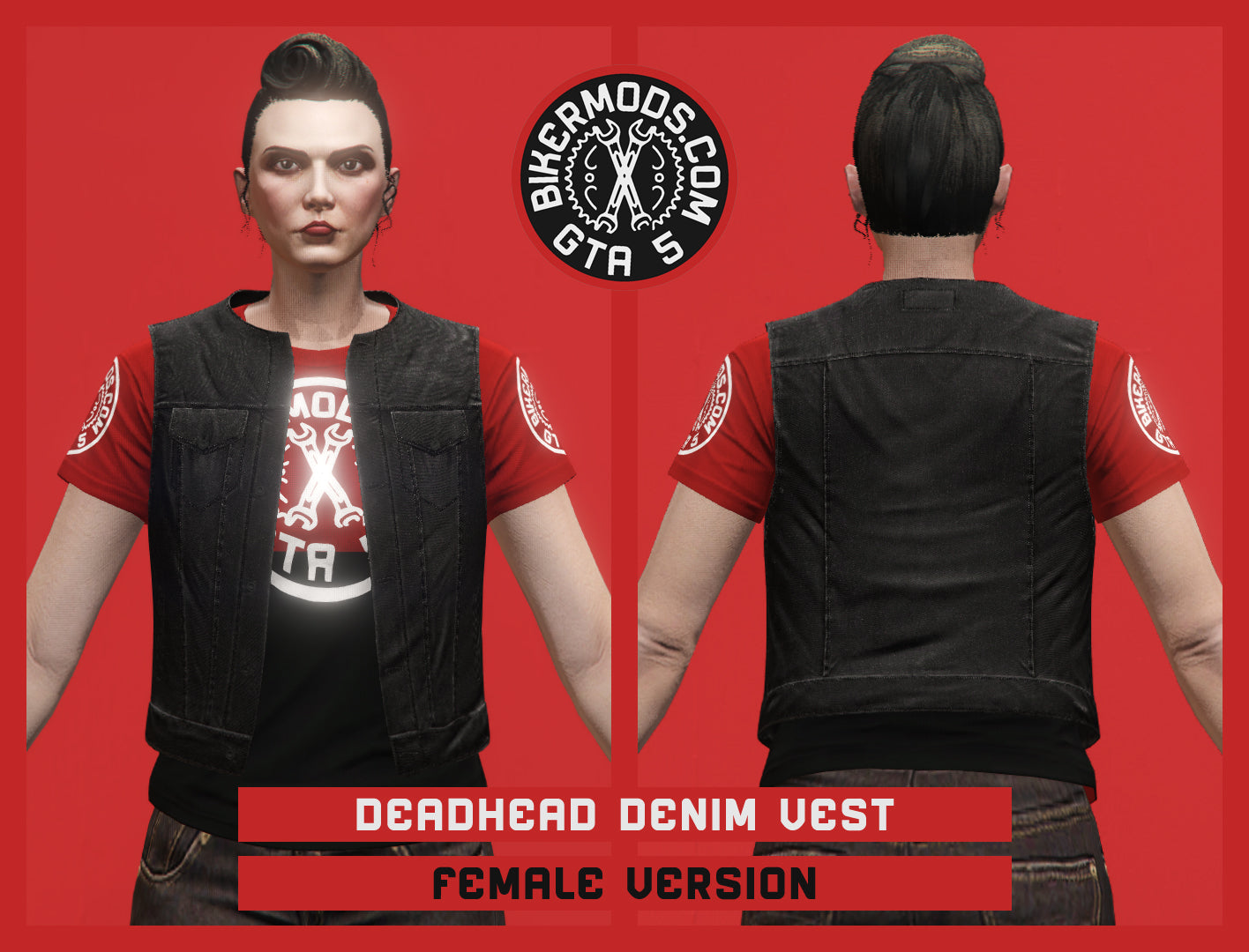 Deadhead Black Denim Vest (Female)