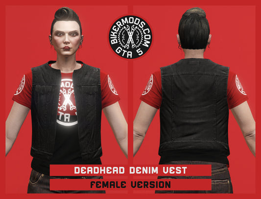 Deadhead Black Denim Vest (Female)