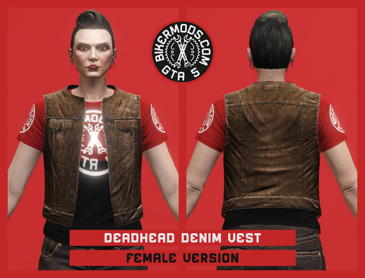 Deadhead Brown Denim Vest (Female)