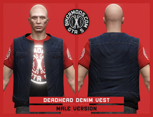 Deadhead Indigo Denim Vest (Male)