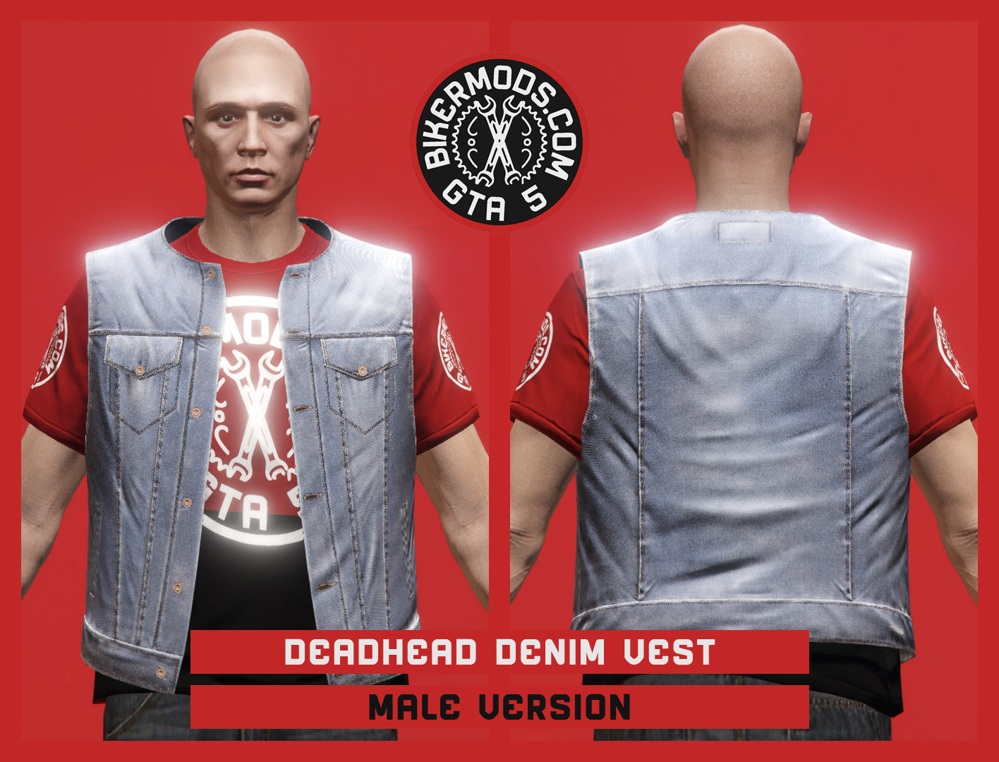 Deadhead Sky Denim Vest (Male)