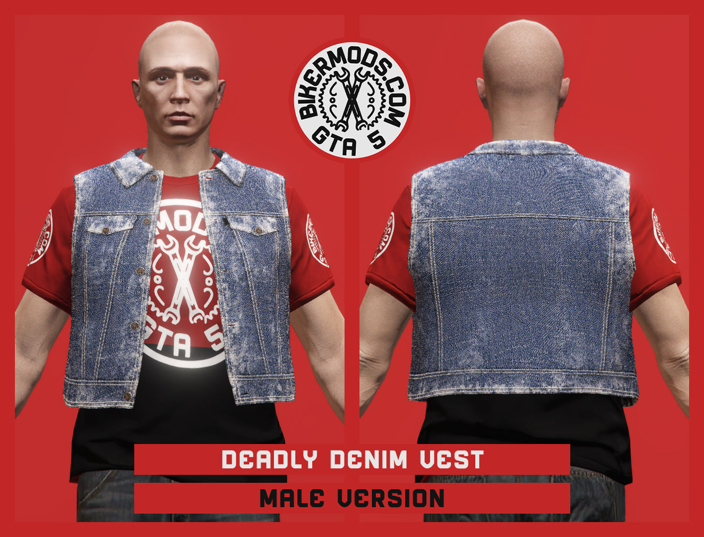 Deadly Light Blue Denim Vest (Male)