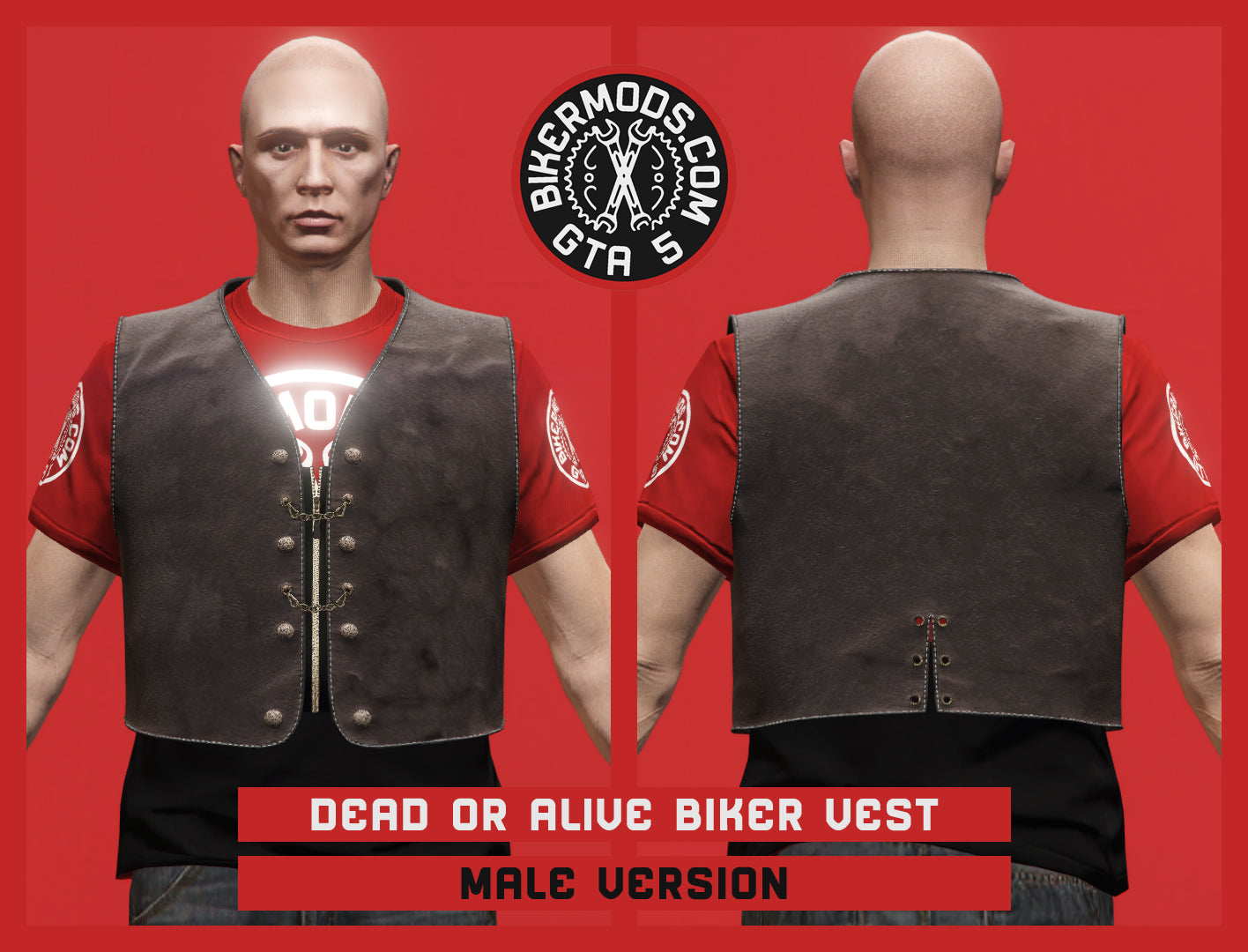 Dead or Alive Worn Biker Vest (Male)