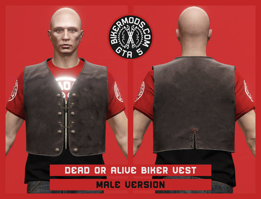 Dead or Alive Worn Biker Vest (Male)