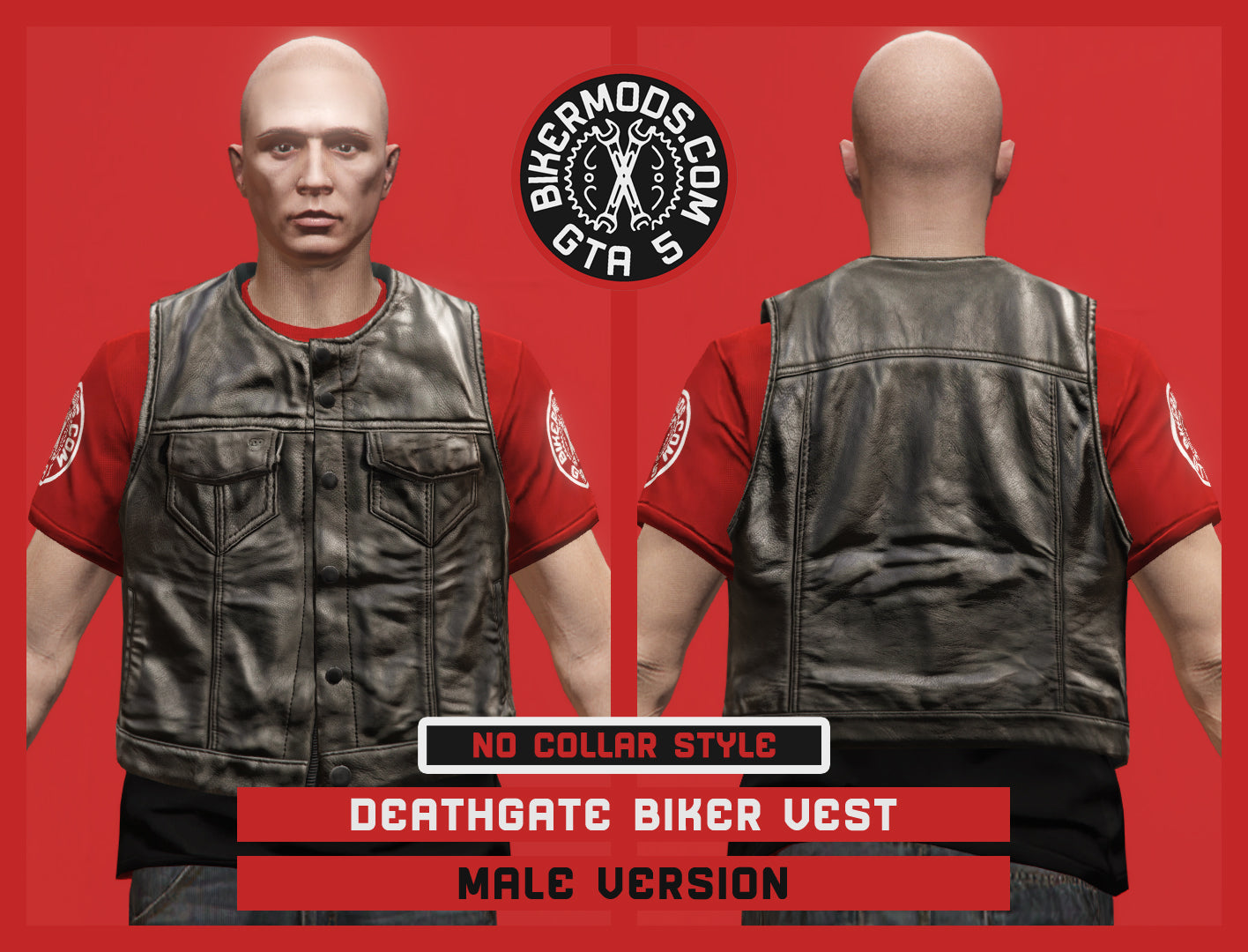 Deathgate Biker Vest (Male) No Collar Style