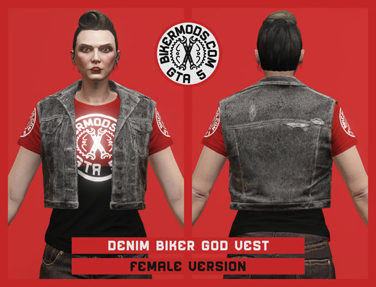 Denim Biker God Vest (Female)