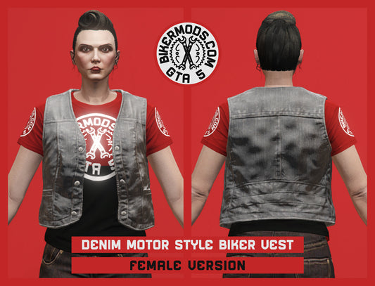 Denim Motor Style Biker Vest (Female)