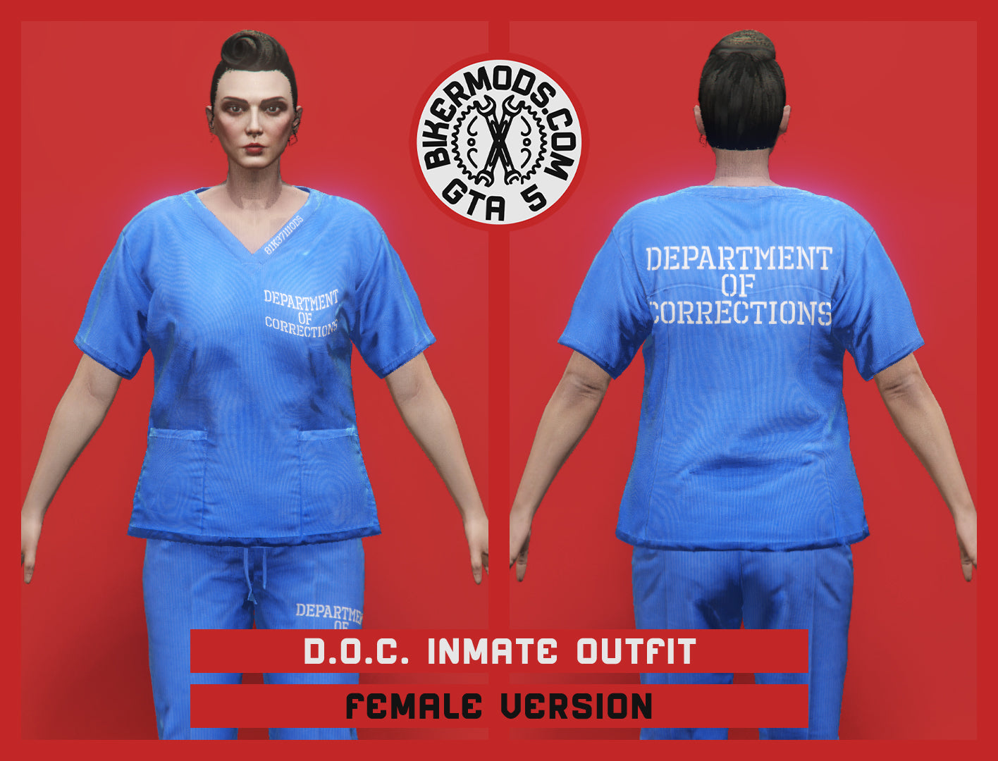 Department of Corrections Inmate Outfit (Female) Blue
