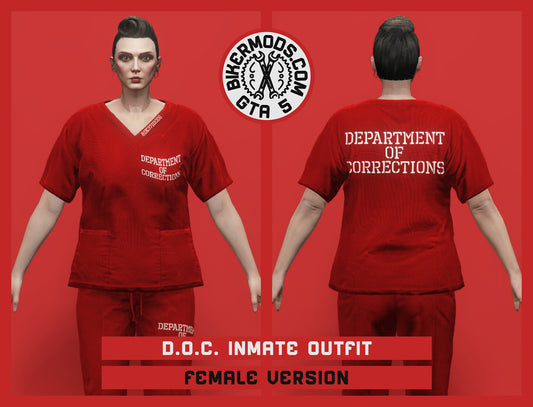 Department of Corrections Inmate Outfit (Female) Red