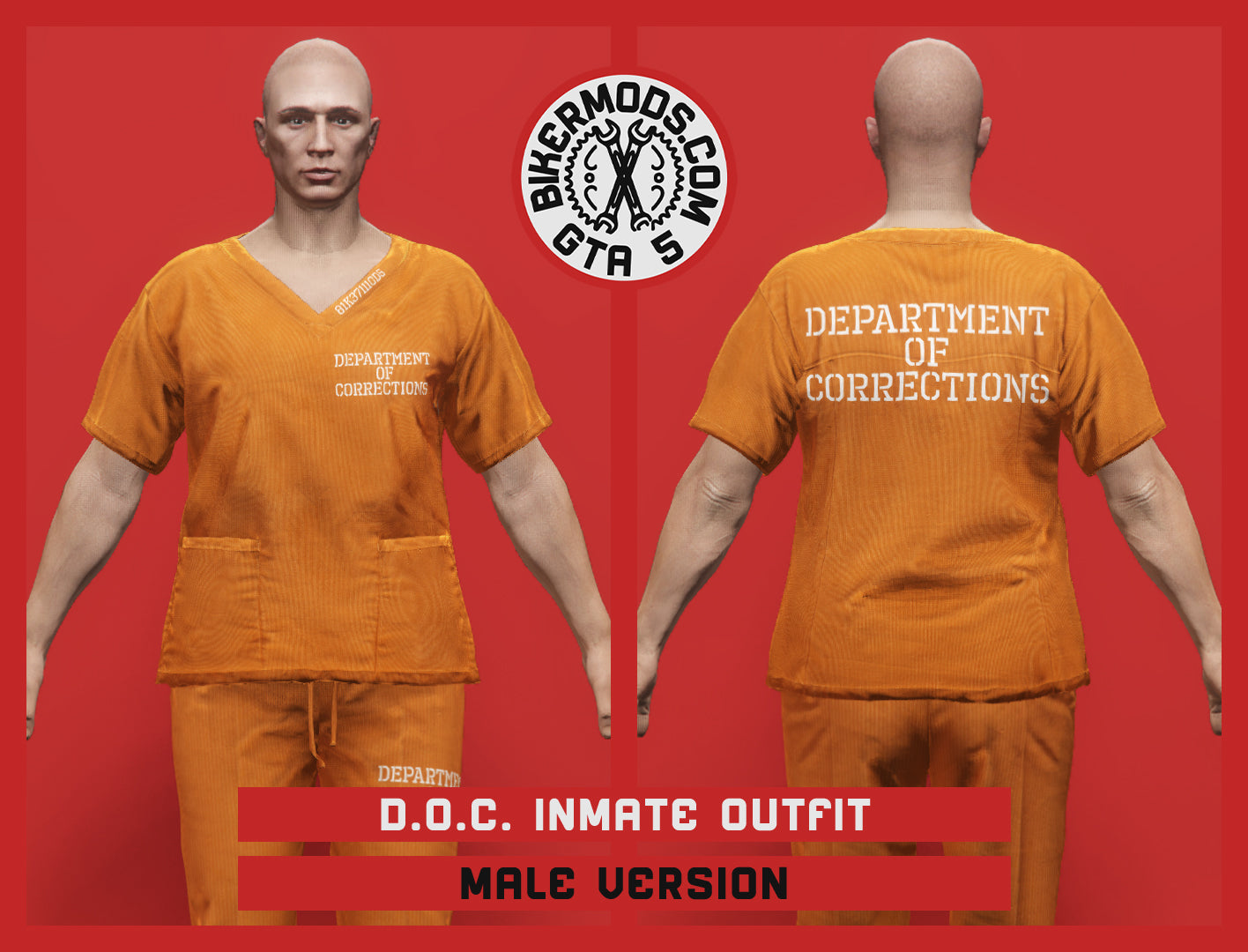 Department of Corrections Inmate Outfit (Male) Orange