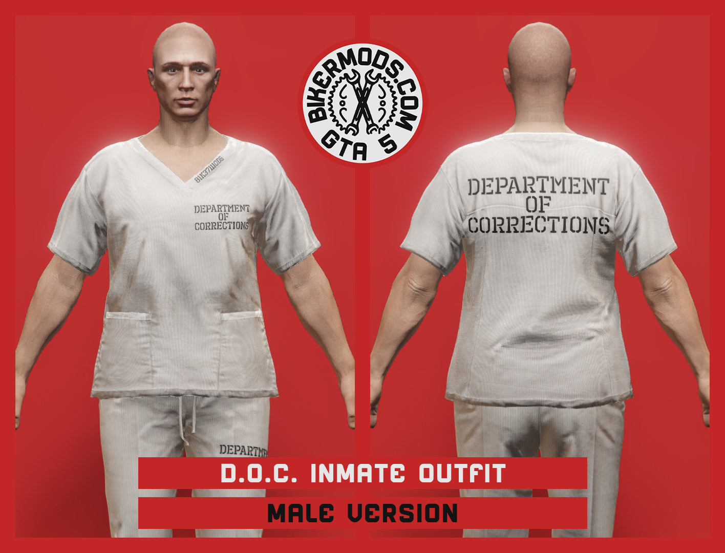 Department of Corrections Inmate Outfit (Male) White