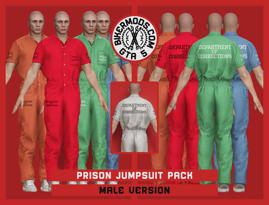Department of Corrections Prison Jumpsuit Pack (Male) 5 Colors Included