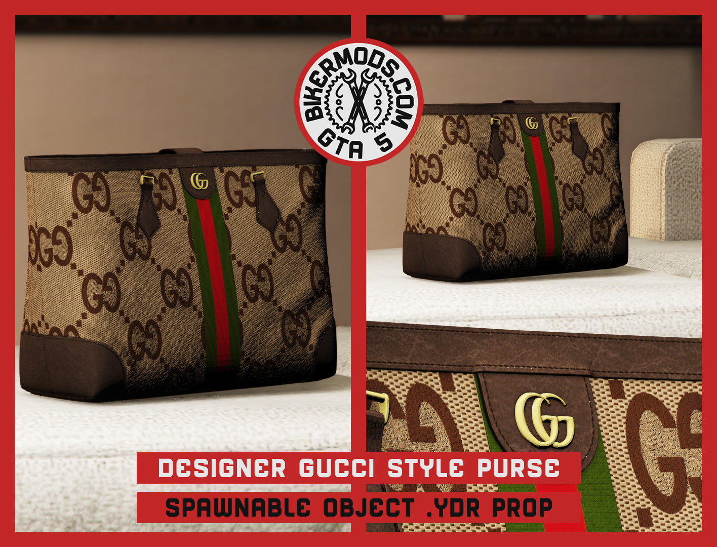 Designer Gucci Style Purse Prop