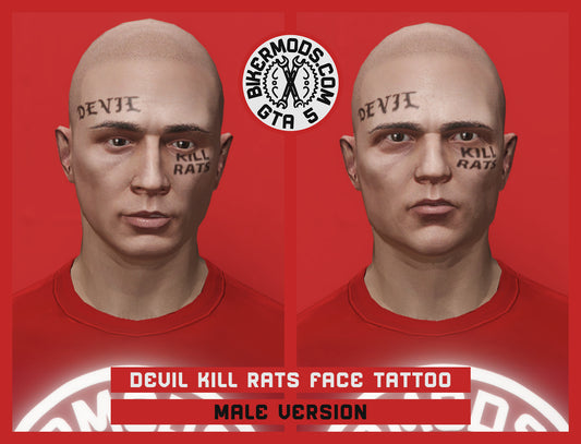 Devil Kill Rats Face Tattoo