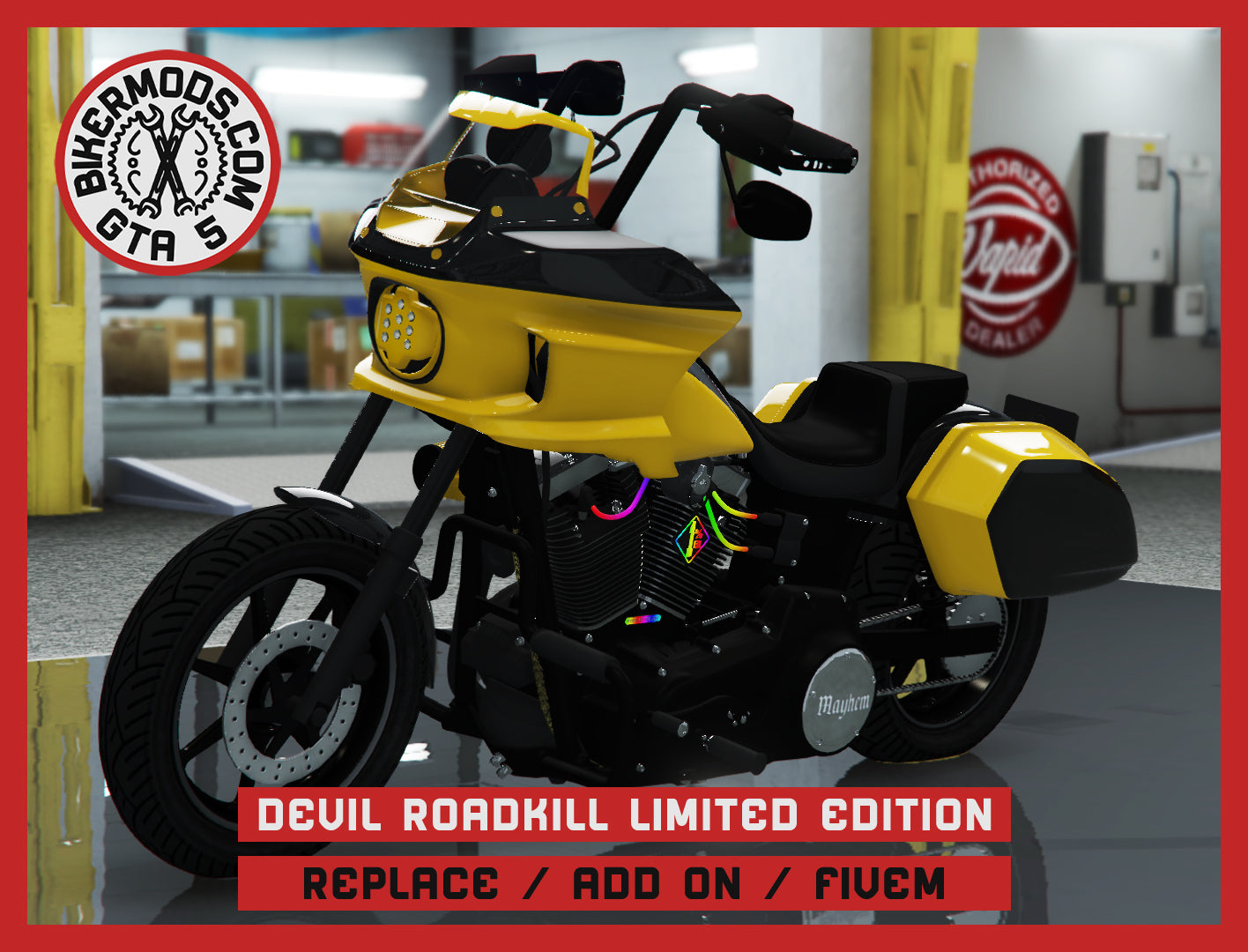 Devil Roadkill Ultra Limited Edition (Replace / Add On / FiveM) 293k Poly (Animated RGB Lights and Physics))