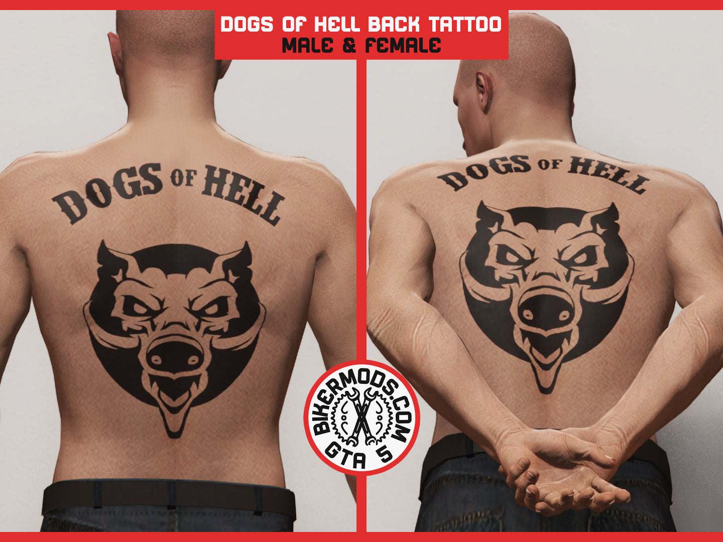 Dogs of Hell Back Tattoo