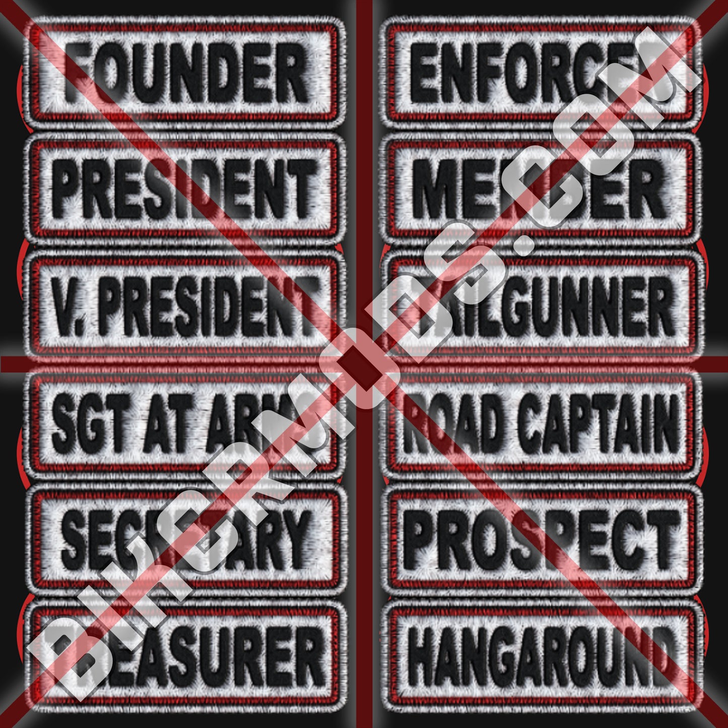 Double Outline Ranks Flash Set (White with Red)