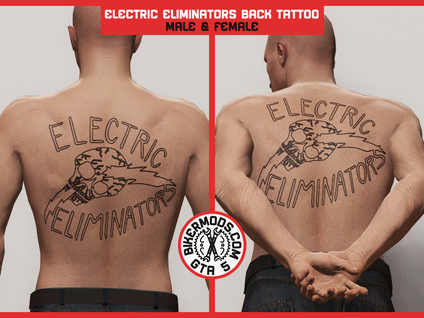 Electric Eliminators Back Tattoo