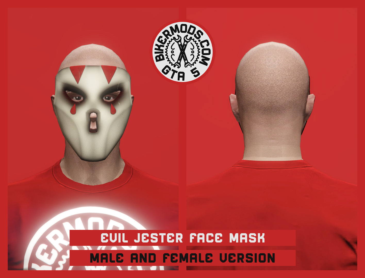 Evil Jester Face Mask