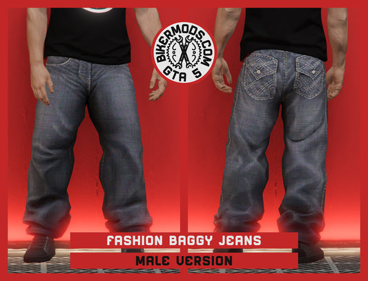Fashion Light Colored Baggy Jeans (Male)