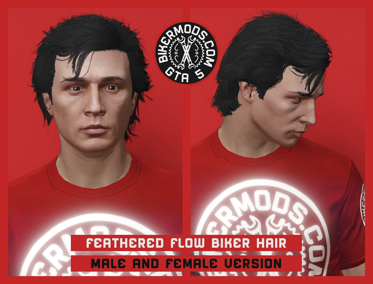 Feathered Flow Biker Hair