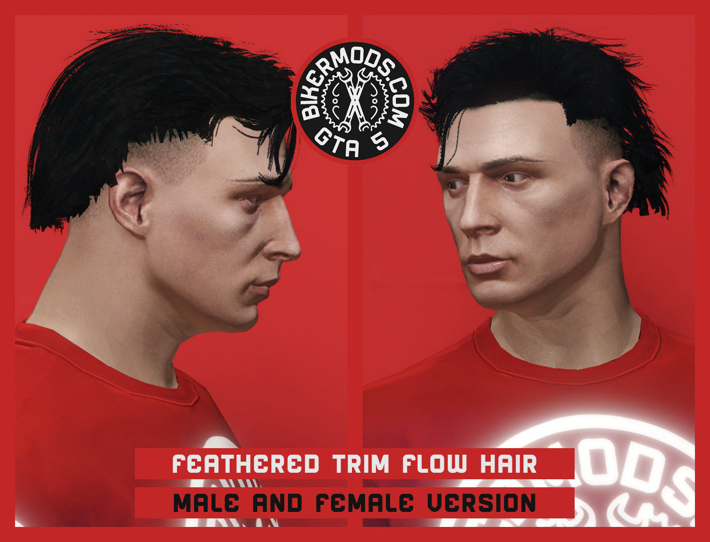 Feathered Trimmed Flow Biker Hair