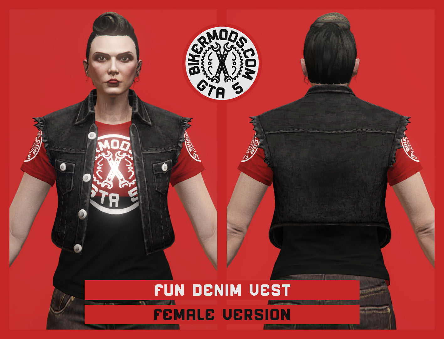 Fun Black Denim Vest (Female)