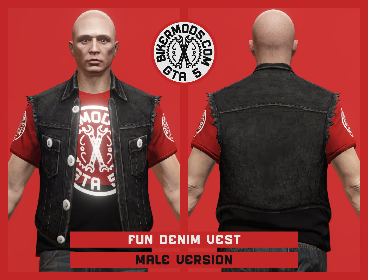 Fun Black Denim Vest (Male)