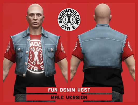 Fun Denim Vest (Male) Shorty Style