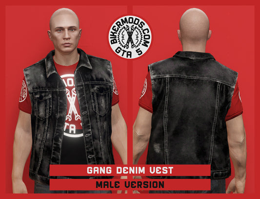 Gang Black Denim Vest (Male)