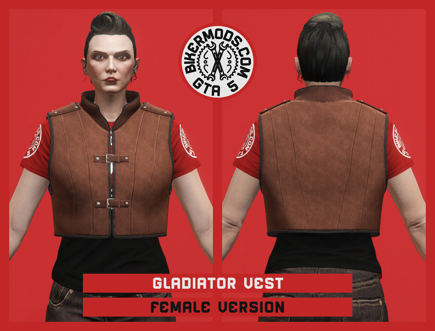 Gladiator Biker Vest (Female) Collared Style