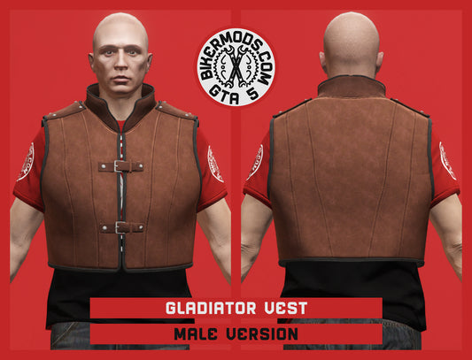 Gladiator Biker Vest (Male) Collared Style