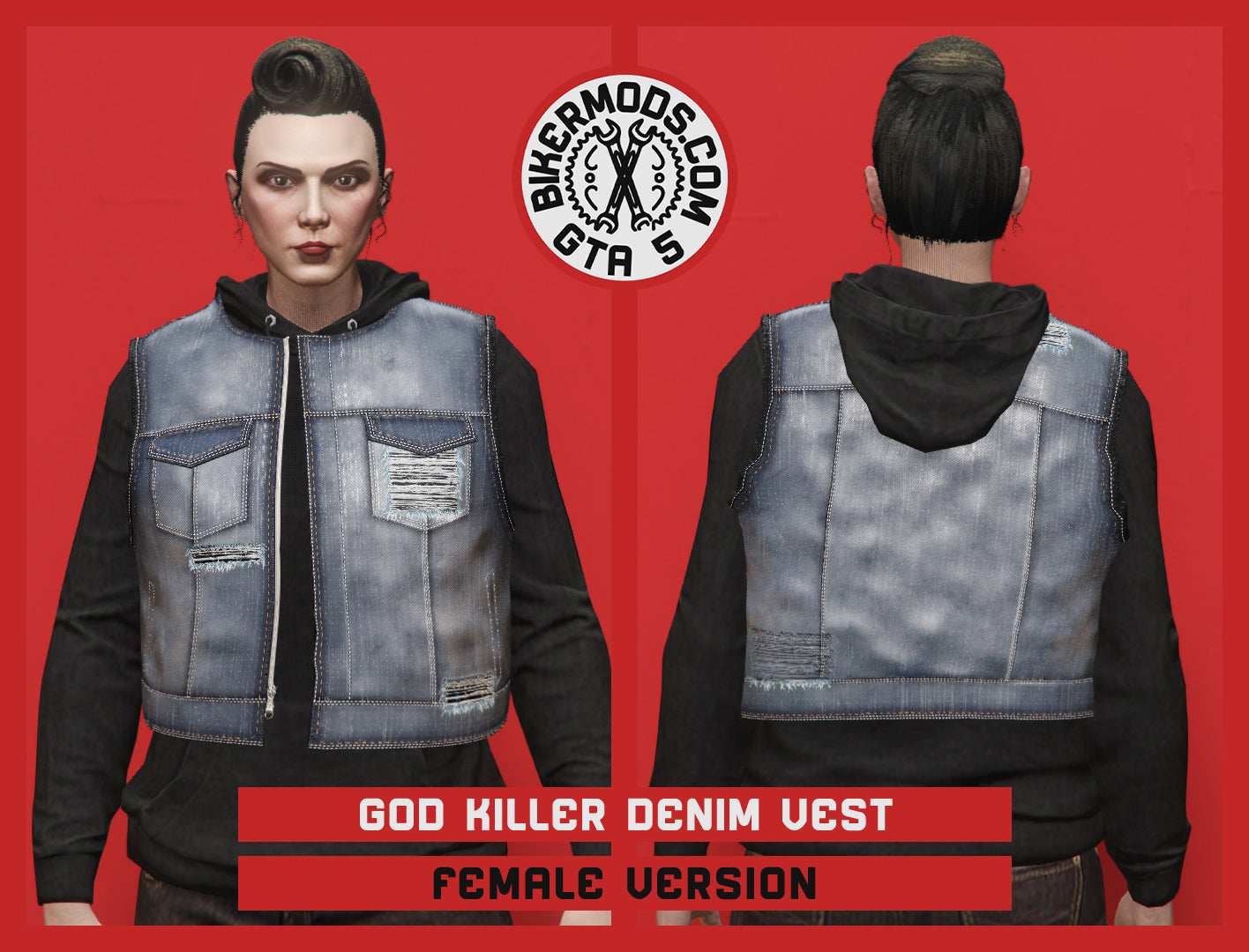 God Killer Denim Vest (Female)