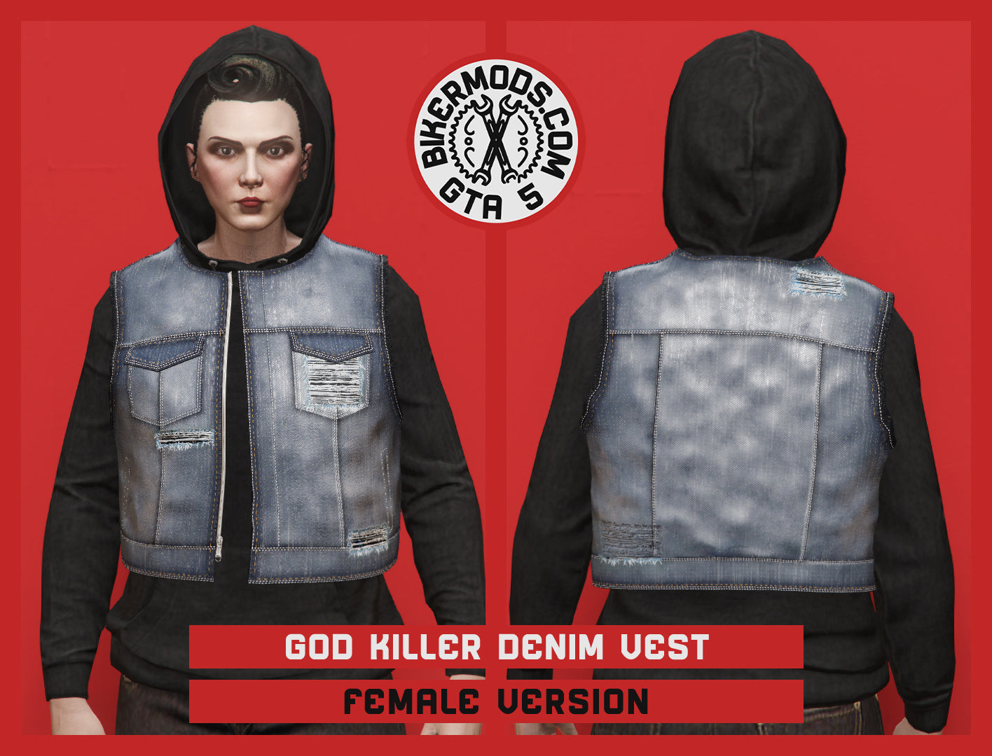 God Killer Denim Vest (Female)
