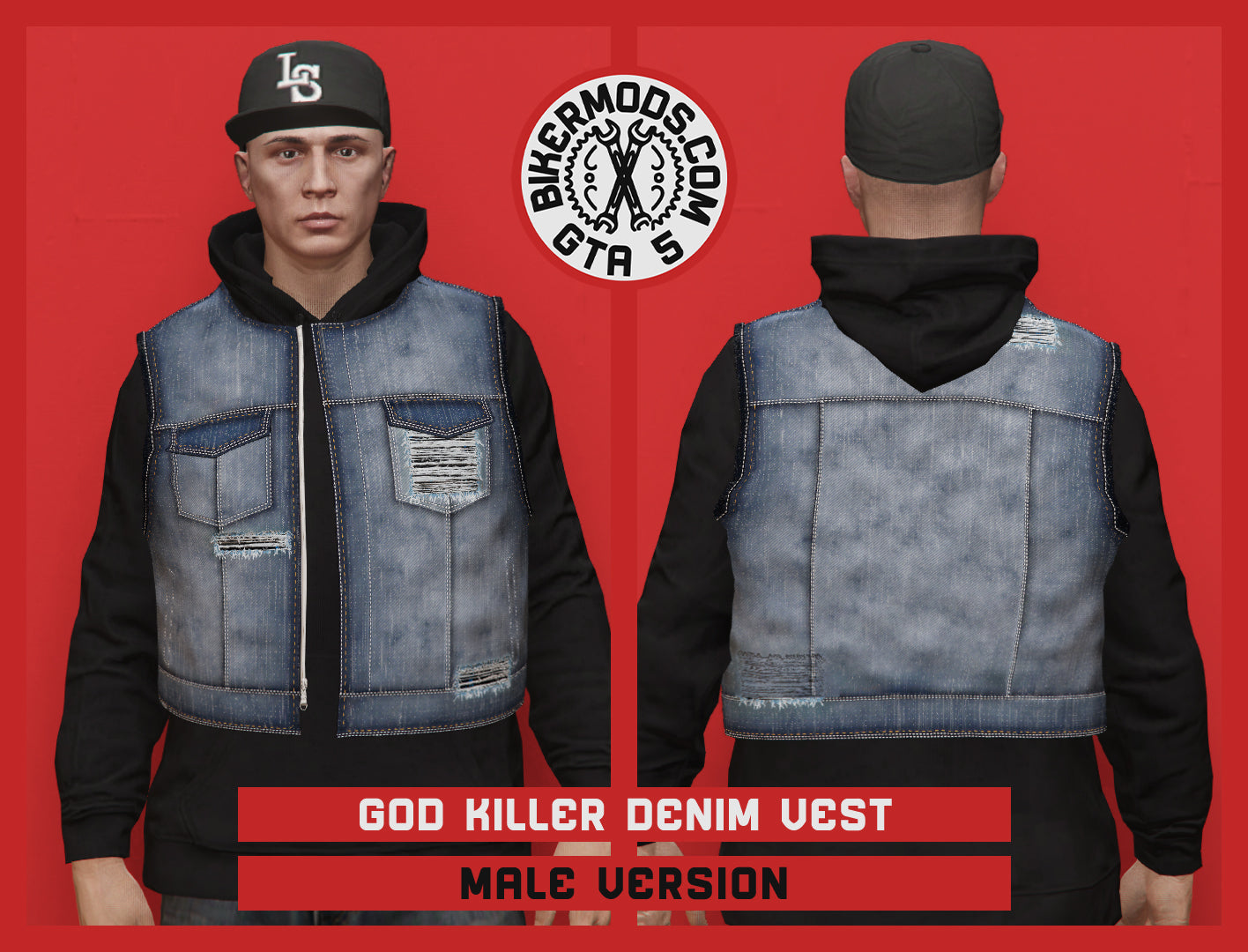 God Killer Denim Vest (Male)