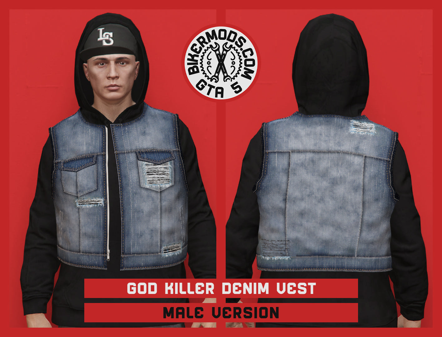God Killer Denim Vest (Male)