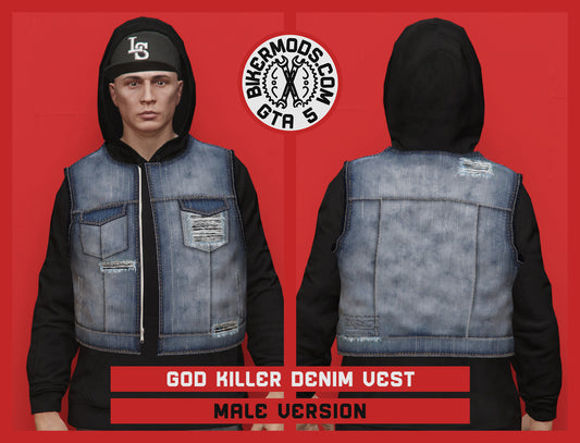 God Killer Denim Vest (Male)