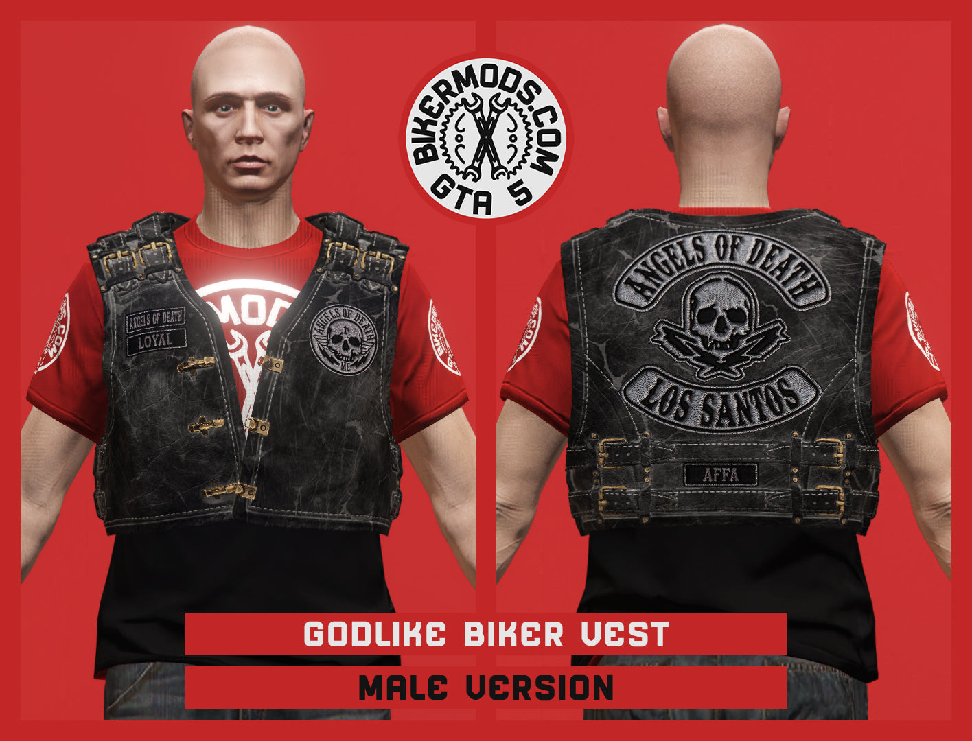 Godlike Biker Vest (Male) Angels of Death MC Member Style