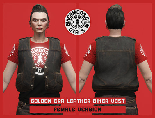 Golden Era Leather Biker Vest (Female) Classic Style